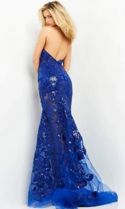Jovani - 8110 Halter V-Neck Sequin Illusion Evening Gown 7 Jovani - 8110 Halter V-Neck Sequin Illusion Evening Gown