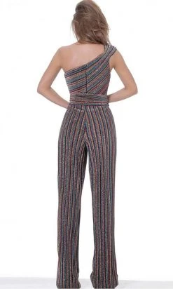 Jovani - M03528 Colorful Asymmetrical Jumpsuit