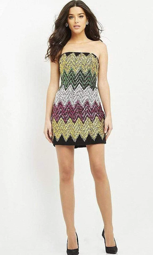 Jovani - M05036 Zigzag Embellished Colorful Dress 3 Jovani - M05036 Zigzag Embellished Colorful Dress