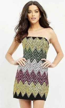 Jovani - M05036 Zigzag Embellished Colorful Dress 7 Jovani - M05036 Zigzag Embellished Colorful Dress