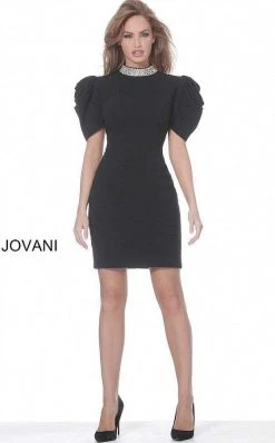 Jovani - M2941 Beaded High Neck Sheath Dress 5 Jovani - M2941 Beaded High Neck Sheath Dress