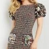 Jovani - M4499 Puff Sleeve Sequined Party Dress 1 Jovani - M4499 Puff Sleeve Sequined Party Dress