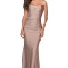 La Femme - 28398SC Sleeveless Scoop Neck Long Dress - 1 Pc Nude In Size 10 Available