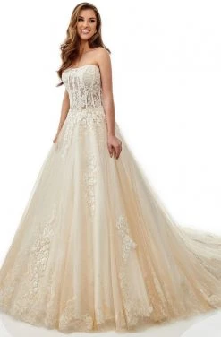 Lo'Adoro Bridal By Rachel Allan - M752 Strapless Lace Corset Gown