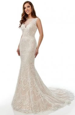 Lo'Adoro Bridal By Rachel Allan - M753 Sheer Neckline Mermaid Gown