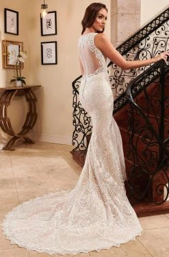 Lo'Adoro Bridal By Rachel Allan - M753 Sheer Neckline Mermaid Gown 9 Lo'Adoro Bridal By Rachel Allan - M753 Sheer Neckline Mermaid Gown