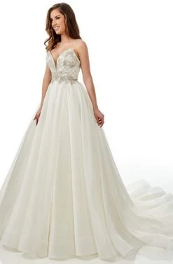Lo'Adoro Bridal By Rachel Allan - M762 Embellished V-Neck Ballgown