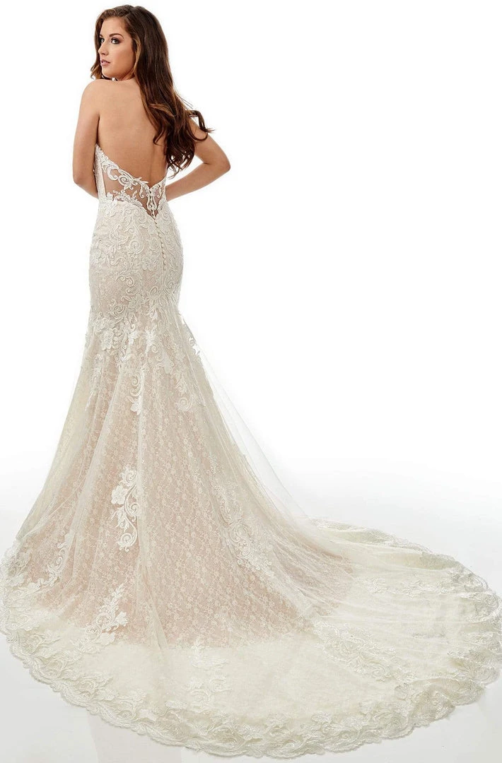 Lo'Adoro Bridal By Rachel Allan - M763 Illusion Halter Mermaid Gown 4 Lo'Adoro Bridal By Rachel Allan - M763 Illusion Halter Mermaid Gown