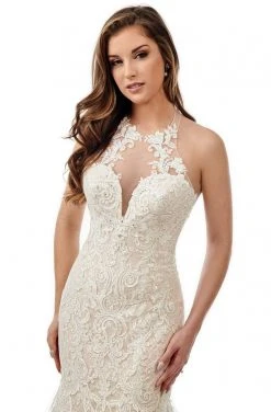 Lo'Adoro Bridal By Rachel Allan - M763 Illusion Halter Mermaid Gown 8 Lo'Adoro Bridal By Rachel Allan - M763 Illusion Halter Mermaid Gown