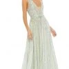 Mac Duggal - 10700 Sequined Deep V Neck A-Line Gown 2 Mac Duggal - 10700 Sequined Deep V Neck A-Line Gown