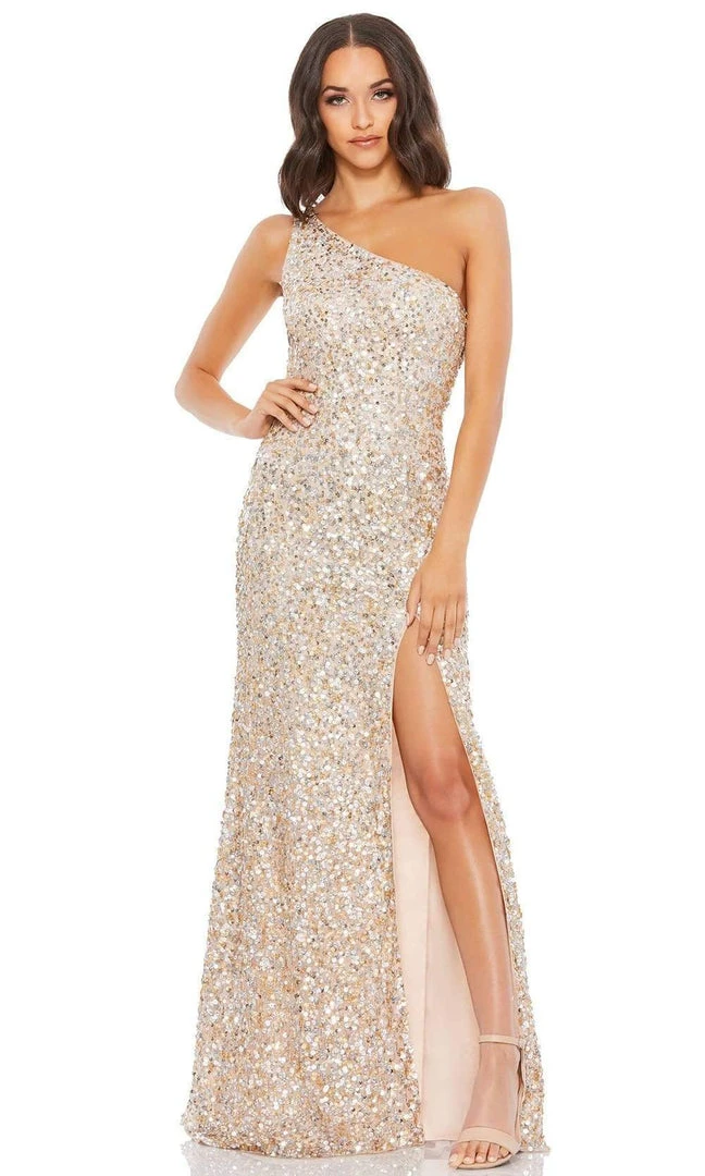 Mac Duggal - 10729 Sequined Asymmetric Sheath Dress 3 Mac Duggal - 10729 Sequined Asymmetric Sheath Dress