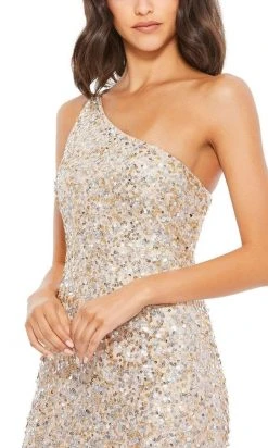 Mac Duggal - 10729 Sequined Asymmetric Sheath Dress 7 Mac Duggal - 10729 Sequined Asymmetric Sheath Dress