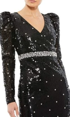 Mac Duggal - 10736 Puffed Long Sleeve Sheath Gown 7 Mac Duggal - 10736 Puffed Long Sleeve Sheath Gown