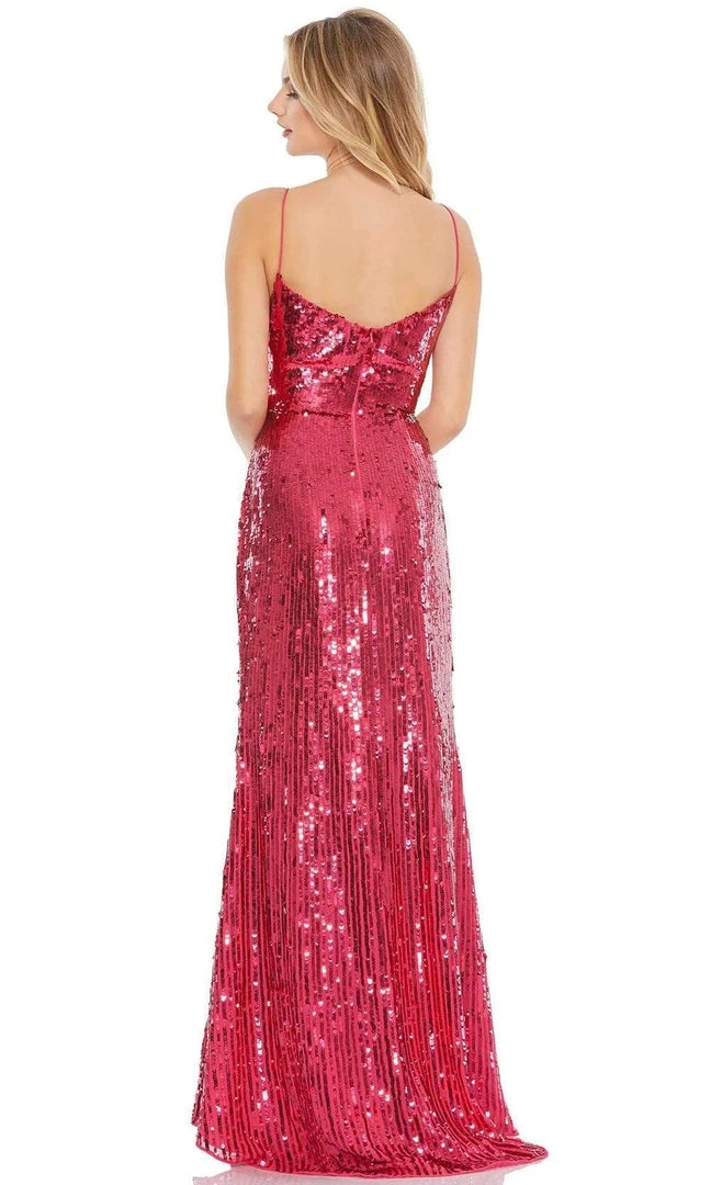 Mac Duggal - 10737 Sequined V Neck Long Sheath Dress 4 Mac Duggal - 10737 Sequined V Neck Long Sheath Dress