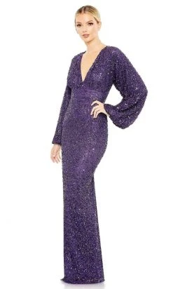 Mac Duggal - 10791 Bishop Sleeve Sequin Gown 7 Mac Duggal - 10791 Bishop Sleeve Sequin Gown