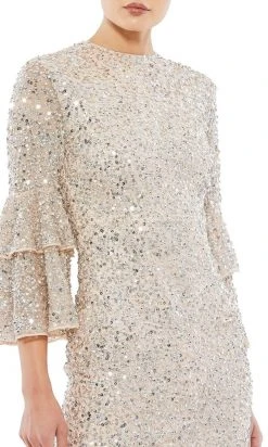 Mac Duggal 10802 - Tiered Ruffle Sleeve Cocktail Dress