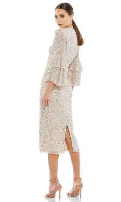 Mac Duggal 10802 - Tiered Ruffle Sleeve Cocktail Dress