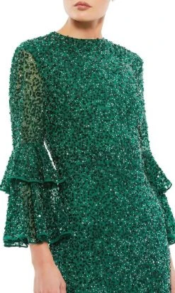 Mac Duggal 10802 - Tiered Ruffle Sleeve Cocktail Dress