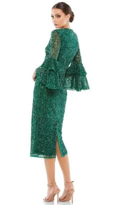 Mac Duggal 10802 - Tiered Ruffle Sleeve Cocktail Dress