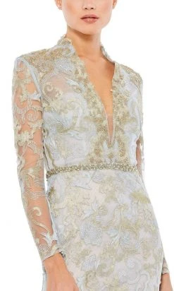 Mac Duggal - 11165 Beaded High Collar Trumpet Gown