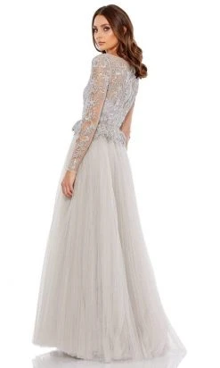 Mac Duggal - 11168 Embroidered Lace Illusion Long Sleeve A-Line Gown
