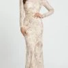 Mac Duggal - 11174 Long Sleeve Floral Accented Long Gown 2 Mac Duggal - 11174 Long Sleeve Floral Accented Long Gown