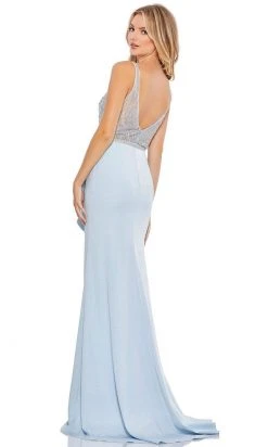 Mac Duggal - 11203 Ruffled Peplum High Slit Trumpet Gown