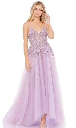 Mac Duggal - 11207 Floral Embellished Sleeveless Bodice A-Line Gown