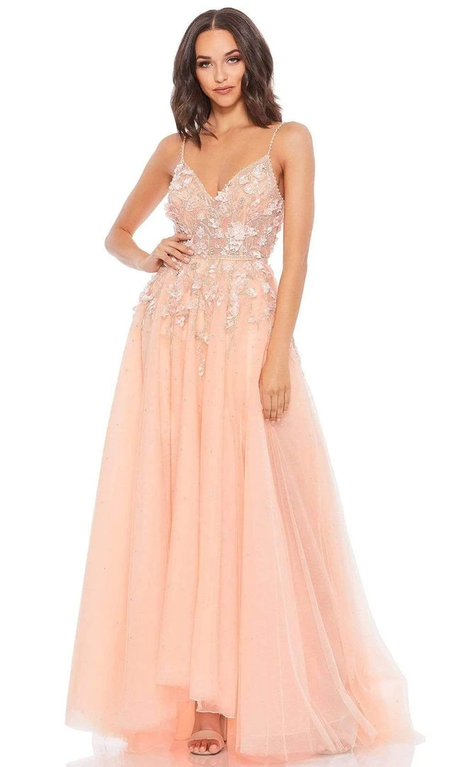 Mac Duggal - 11207 Floral Embellished Sleeveless Bodice A-Line Gown 6 Mac Duggal - 11207 Floral Embellished Sleeveless Bodice A-Line Gown