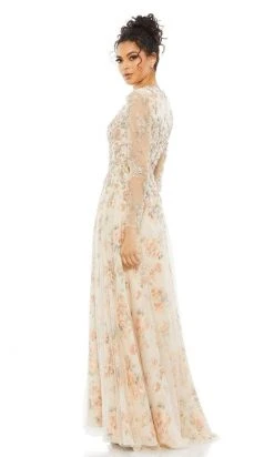 Mac Duggal - 11219 Subtle Floral A-line Beaded Dress