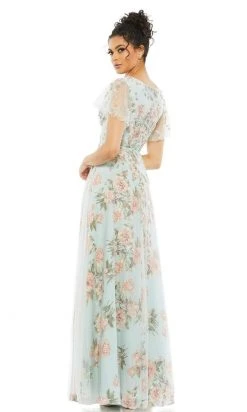 Mac Duggal - 11220 V-Neck Floral Beaded Dress 6 Mac Duggal - 11220 V-Neck Floral Beaded Dress