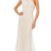 Mac Duggal 11317 - Asymmetric Lace Evening Gown
