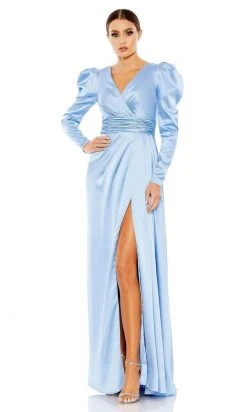 Mac Duggal - 12404 Puff Sleeve Wrap Gown