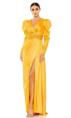Mac Duggal - 12404 Puff Sleeve Wrap Gown