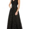 Mac Duggal - 12413 A-line V Neck Mysterious Gown 1 Mac Duggal - 12413 A-line V Neck Mysterious Gown
