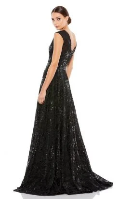 Mac Duggal - 12413 A-line V Neck Mysterious Gown