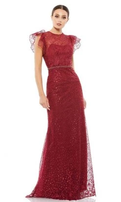Mac Duggal - 12465 Flutter Sleeves Embroidered Gown