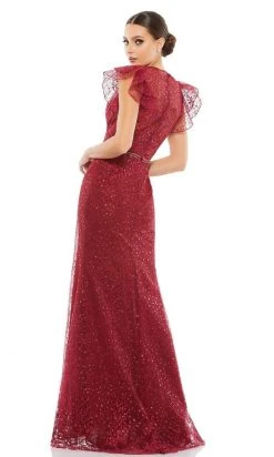 Mac Duggal - 12465 Flutter Sleeves Embroidered Gown