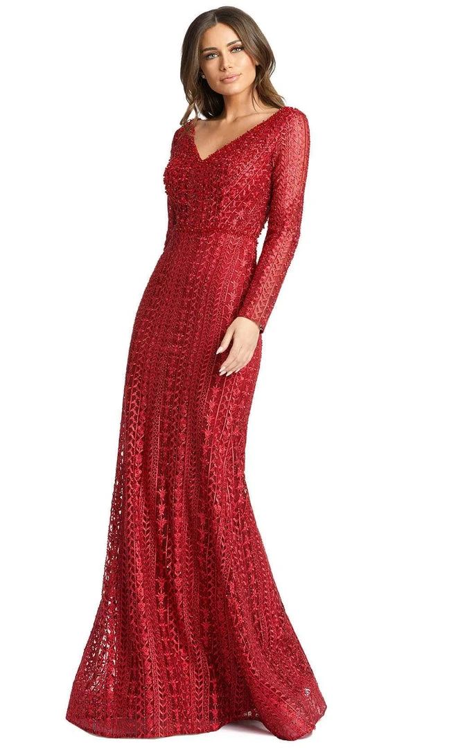 Mac Duggal 20271 - Embroidered Long Sleeve Evening Dress 3 Mac Duggal 20271 - Embroidered Long Sleeve Evening Dress