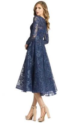 Mac Duggal 20286 - Long Sleeve Beaded Lace Cocktail Dress