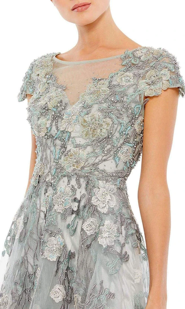 Mac Duggal - 20294 Modest Floral Beaded A-line Dress 5 Mac Duggal - 20294 Modest Floral Beaded A-line Dress