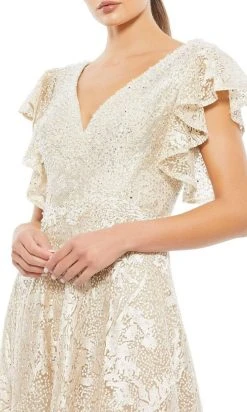 Mac Duggal - 20310 Flutter Sleeves A-Line Dress 8 Mac Duggal - 20310 Flutter Sleeves A-Line Dress