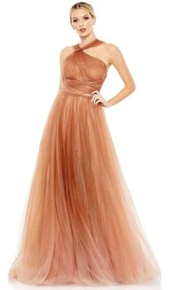 Mac Duggal 20381 - Embellished Halter Neck Evening Dress