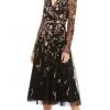 Mac Duggal - 35103 Sheer Long Sleeve Floral Dress 2 Mac Duggal - 35103 Sheer Long Sleeve Floral Dress