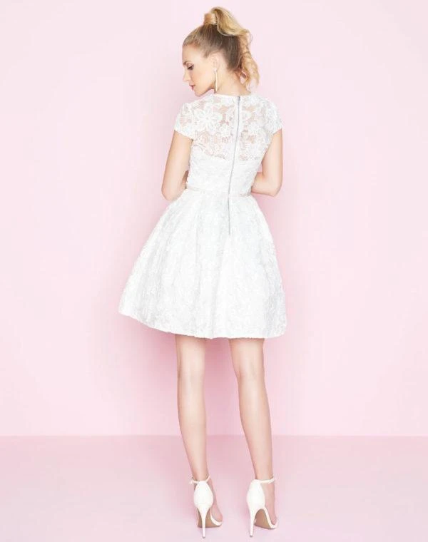 Mac Duggal - 40848N Sheer Lace A-Line Cocktail Dress 4 Mac Duggal - 40848N Sheer Lace A-Line Cocktail Dress