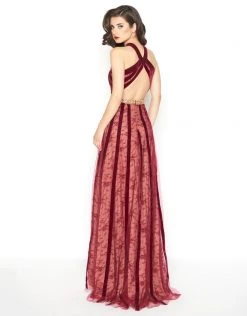 Mac Duggal - 40876R Halter Velvet A-Line Evening Gown