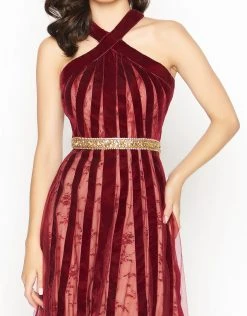 Mac Duggal - 40876R Halter Velvet A-Line Evening Gown 7 Mac Duggal - 40876R Halter Velvet A-Line Evening Gown