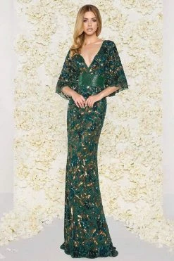 Mac Duggal - 4574D Embellished V-Neck Sheath Dress 8 Mac Duggal - 4574D Embellished V-Neck Sheath Dress