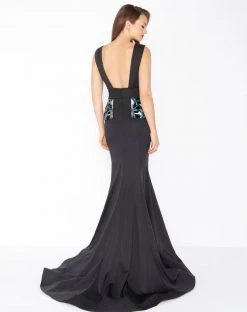 Mac Duggal - 48712R Beaded Peplum Plunging Dress 5 Mac Duggal - 48712R Beaded Peplum Plunging Dress