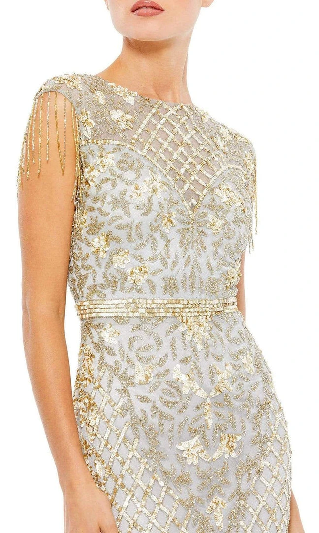 Mac Duggal - 4908 Lattice Sequined Column Long Gown 5 Mac Duggal - 4908 Lattice Sequined Column Long Gown